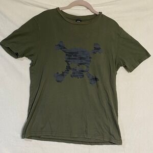 Oakley Mens Olive Green Camo Skull Graphic T-Shirt Regular Fit Size S CA35460